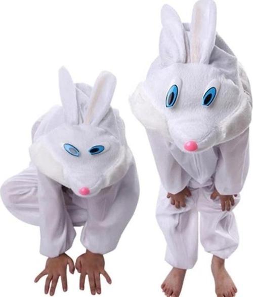 Çocuk Tavşan Kostümü Beyaz Renk 2-3 Yaş 80 Cm