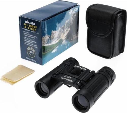 8x21  Dürbün Siyah  Av Dürbünü 56m/1000m Kauçuk Kaplama