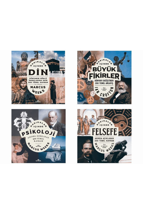 Dakikalar Içinde Felsefe - Dakikalar Içinde Büyük Fikirler - Din - Psikoloji - 4 Kitap Set