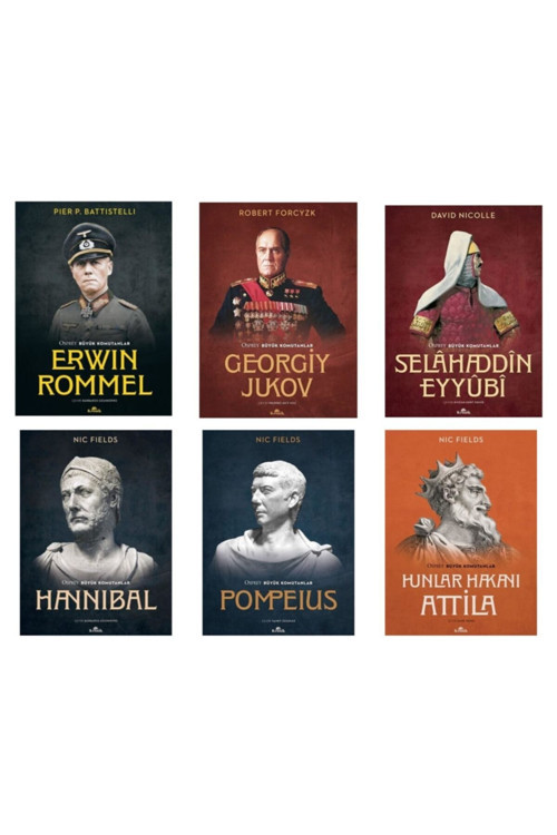 Osprey Büyük Komutanlar Hannibal / Hunlar Hakanı Attila / Erwin Rommel 6 Kitap Set