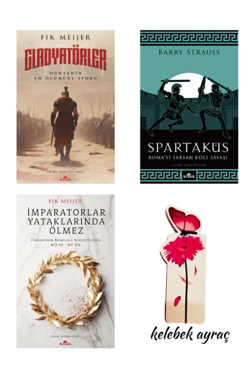 Gladyatörler-Spartaküs-İmparatorlar Yataklarında Ölmez 3 Kitap Set + Kelebek Ayraç