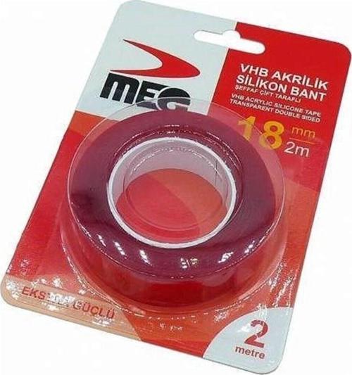 Meg Çift Taraflı Akrilik Silikonize Bant 18 Mm X 2 Metre