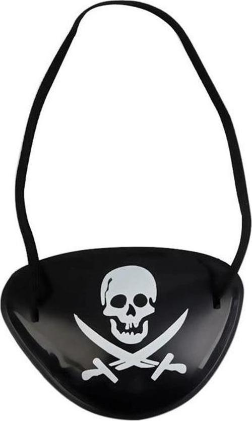 Siyah Renk Kuru Kafa Baskılı Plastik Korsan Göz Maskesi Korsan Göz Bandı