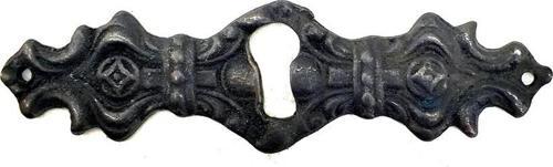Antika Tarz Dekoratif Pirinç Anahtar Ağızlığı -  28x104mm, Oksit