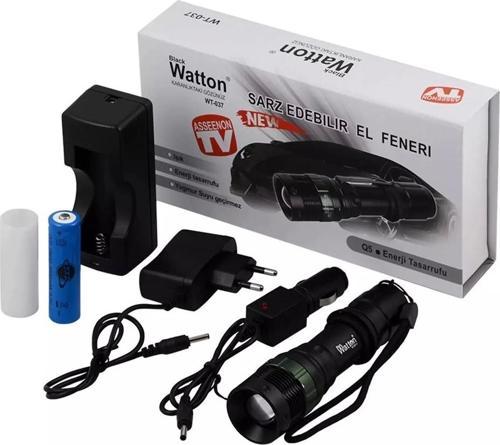 Black Wt-037-şarjlı Zoomlu Acil Durum Feneri