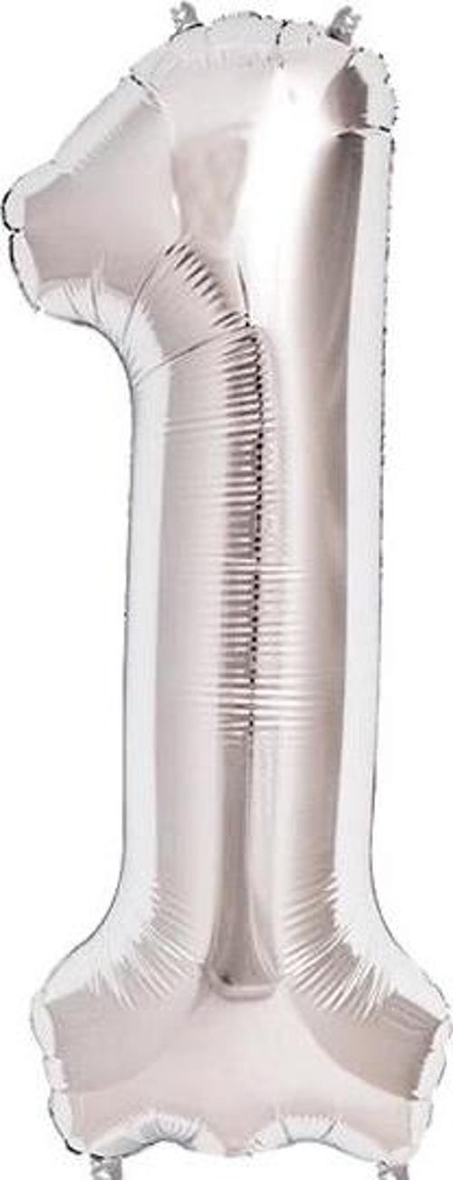 1 Rakam Folyo Balon Gümüş  40 İnç