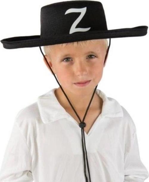 Z Logolu Çocuk Boy Bağcıklı Zorro Şapkası