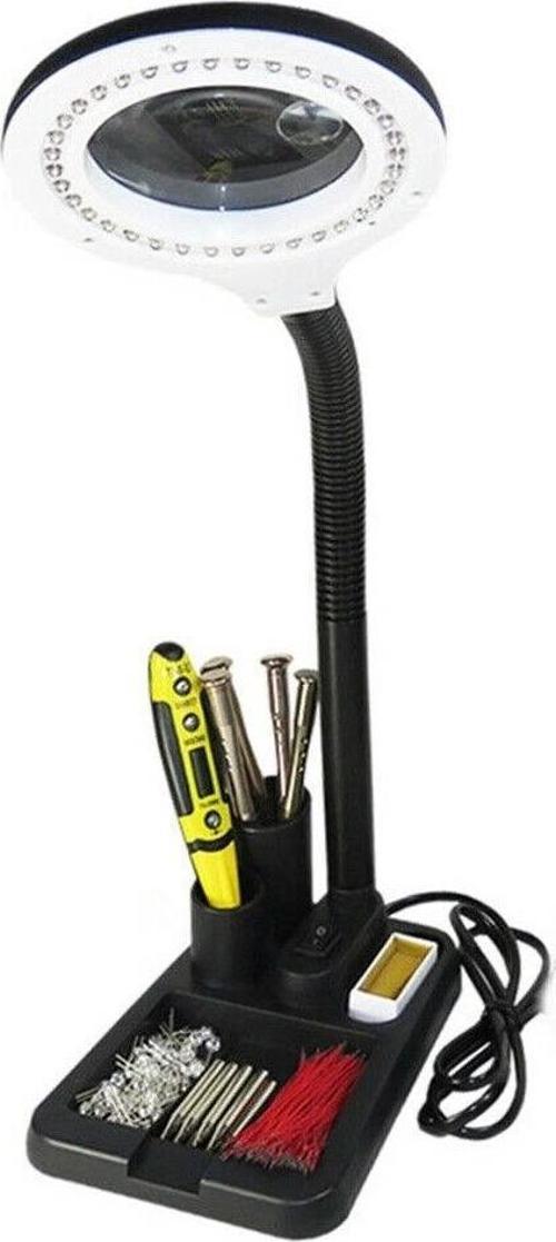 Esnek 5x /10x,40 Led Işıklı Büyüteç ,lamba Büyüteç Okuma, Çalışma Lehim Masa Lambası A808