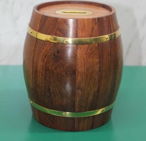 Pirinç Ahşap Fıçı Kumbara 1996