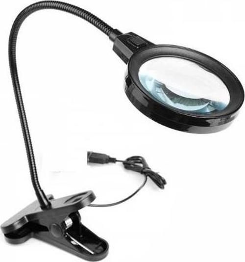 12 Led Clipslı Işıklı Büyüteç,işıklı Masa Lambası Çalışma Lambası