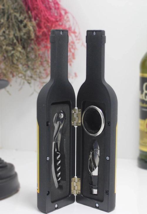 Şişe Tirbuşon Seti Küçük Siyah Alk2630