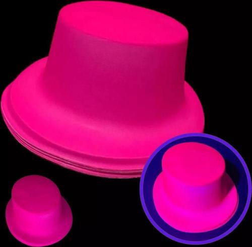 Neon Partisi Pembe Renk Plastik Fötr Şapka