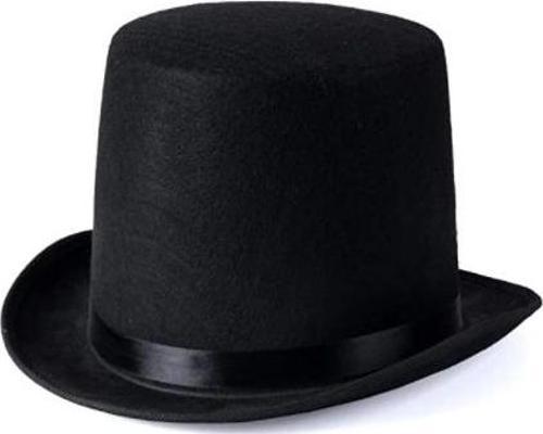 Yetişkinler İçin Siyah Renk Ringmaster Sihirbaz Şapkası Fötr Şapka 15 Cm