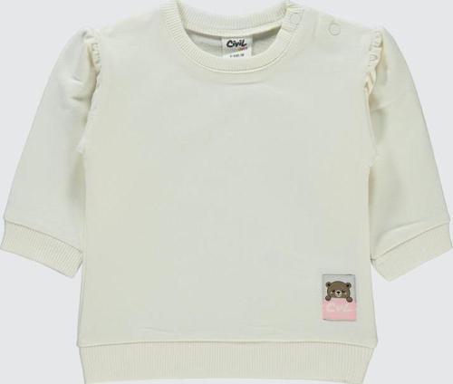 Basic Arma Etiketli 6-18 Ay Sweatshirt - Ekru9-12 Ay
