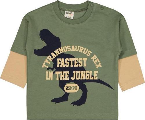 Dinazor Baskılı 6-18 Ay Sweatshirt - Haki18-24 Ay