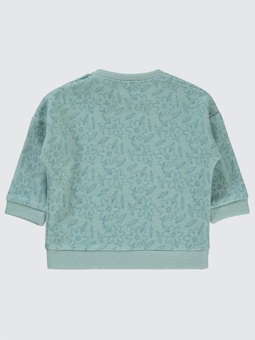 Çiçek Baskılı 6-18 Ay Sweatshirt - Yeşil6-9 Ay
