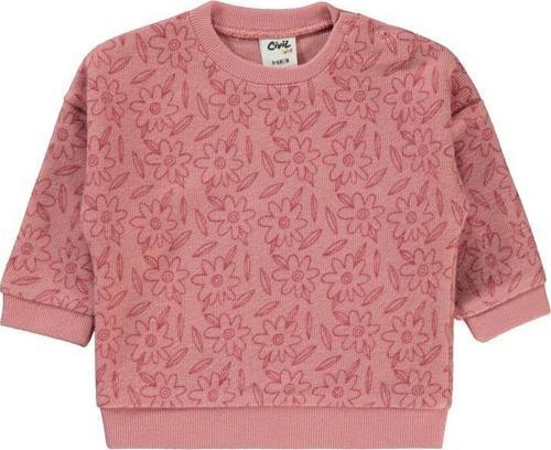 Çiçek Baskılı 6-18 Ay Sweatshirt - Pudra6-9 Ay