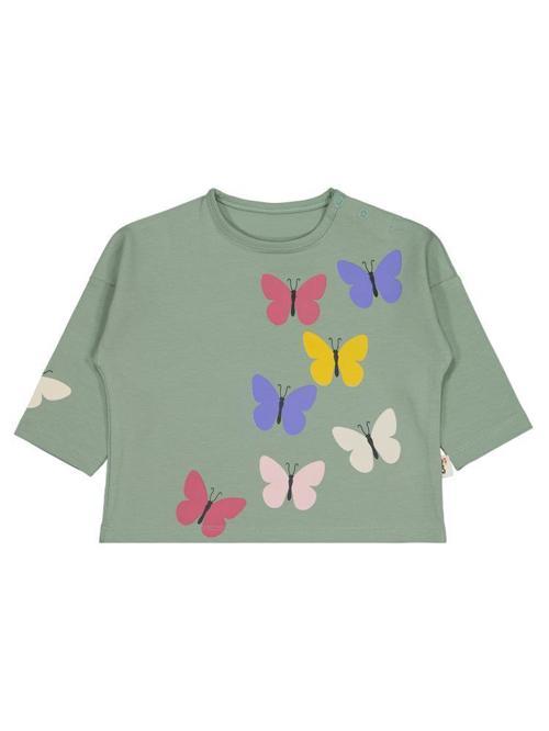 Cvl-60 Civil Baby Küçük Kelebekler Baskılı 6-18 Ay Sweatshirt - Yeşil6-9 Ay