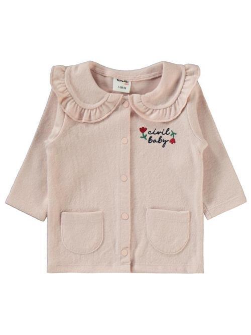 Çiçek Nakışlı 1-6 Ay Pijama Takımı - Pudra6-9 Ay