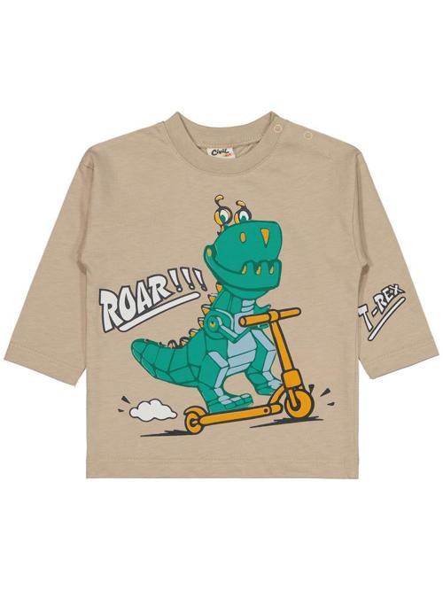 Cvl-74 Civil Baby Dinazor Nakışlı 6-18 Ay Sweatshirt - Bej18-24 Ay