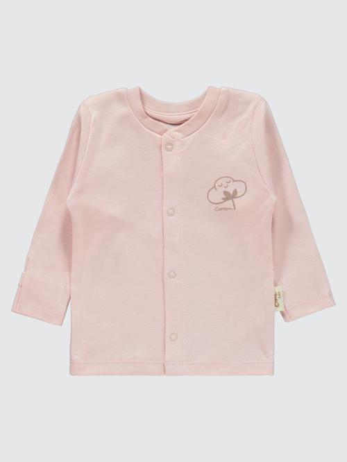 Organik Pamuklu 0-6 Ay Bebe Pijama Takımı - Pembe0-1 Ay