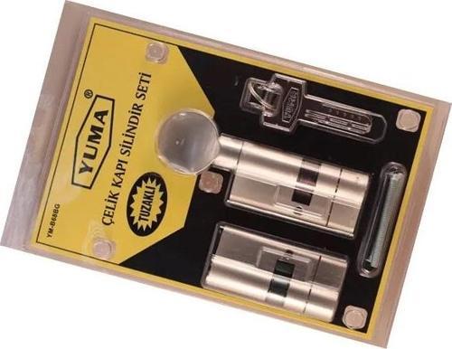 68mm Mandallı Çelik Kapı Tuzaklı Barel Seti - Sarı