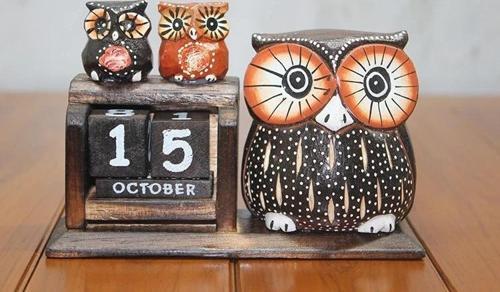 Ahşap Baykuş Takvim Polos-19