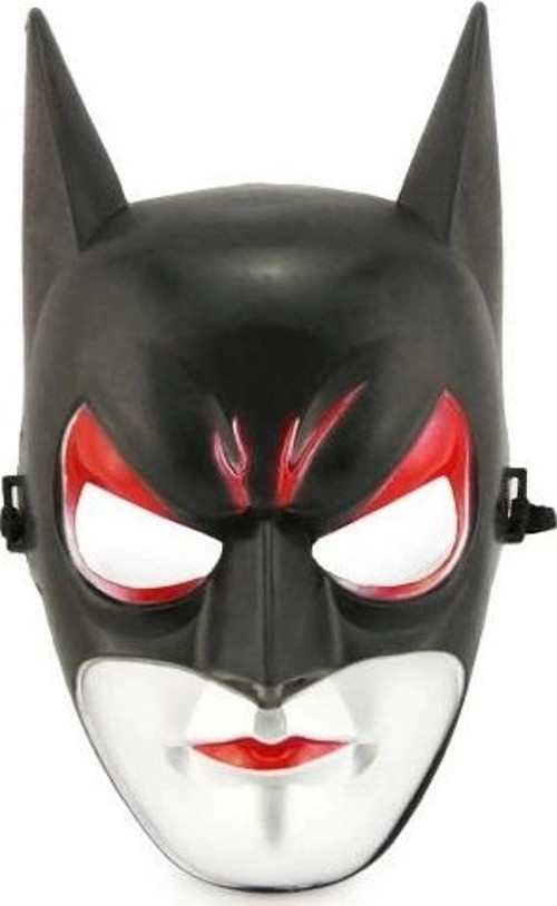 Kırmızı Gözlü Siyah Batman Maske - Lastikli Batgirl Maskesi 28x17 Cm