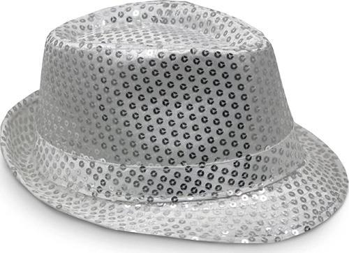 Disko Gümüş Payetli Fötr Şapka Yetişkin Boy