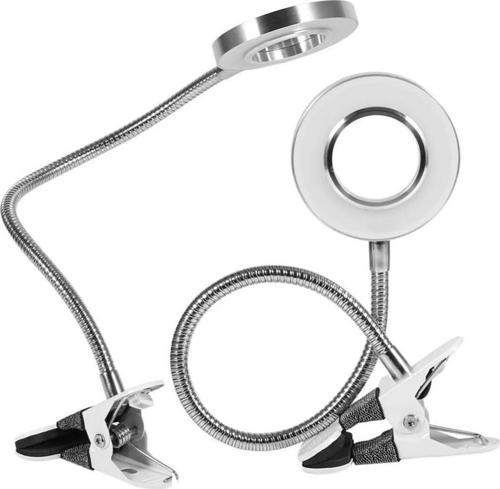 8x Büyütmeli Mandallı, Usb Girişli Masa Lambalı, Okuma Ve Güzellik Salon İçin Büyüteç 2088a