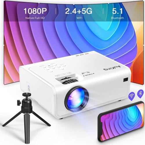 Projektör - WiFi ve Bluetooth - 5G 1080P - 4K Destekli, 6D/4P