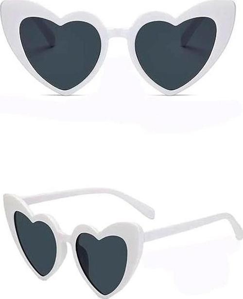 Beyaz Renk Kalp Gelin Düğün Gözlüğü 15x5 Cm