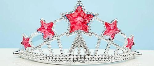 Kırmızı Yıldız Taşlı Plastik Kraliçe Prenses Elsa Tacı Çocuk Boy