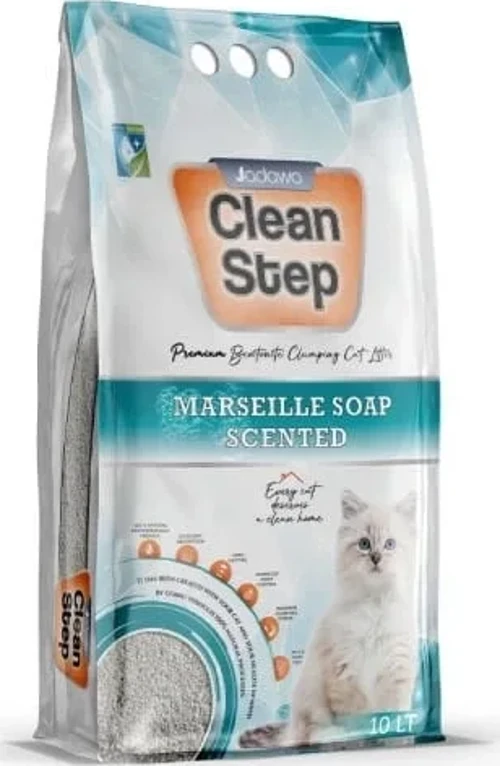 Clean Step Aktif Karbonlu Marsilla Kokulu İnce Taneli Topaklanan Bentonit Kedi Kumu 5 Lt
