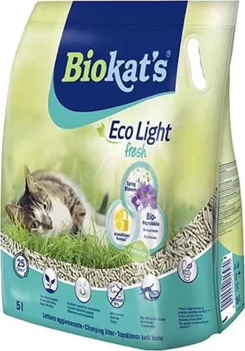 Biokats Eco Light Fresh Spring Blossom Bahar Çiçeği Kokulu Pelet Kedi Kumu 5 Lt