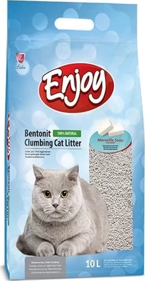 Enjoy Topaklanan Marsilya Sabun Kokulu Bentonit Doğal Kedi Kumu 10 Lt