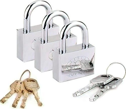 Büro İşyeri Ev Bahçe Kapı Kepenk için Tek Anahtarlı  6ADET Paslanmaz Çelik Asma Kilit Seti
