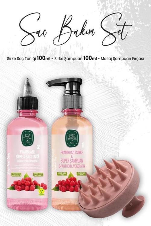 Sirke Frambuazlı Şampuan 100 Ml, Saç Toniği 100 ml Ve Masaj Şampuan Fırçası