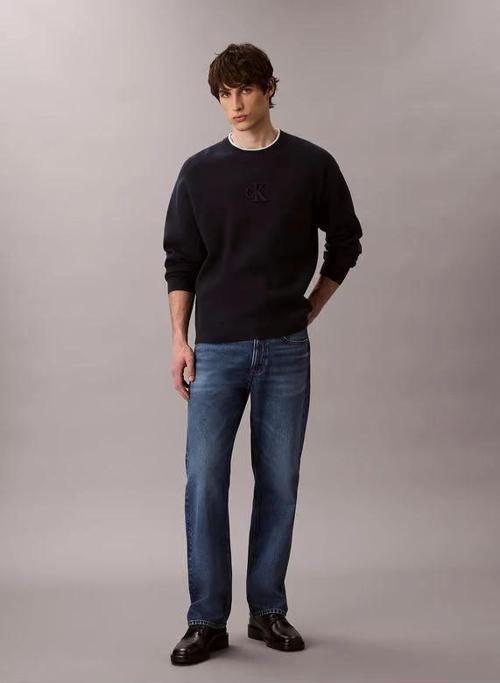 Uzun Kollu Kabartma Logolu Bisiklet Yaka Erkek Kazak LV04RD300G-CEF