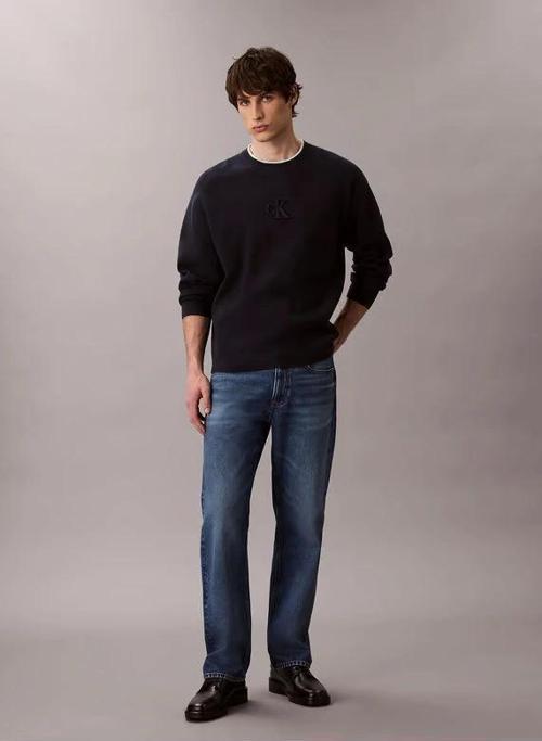 Uzun Kollu Kabartma Logolu Bisiklet Yaka Erkek Kazak LV04RD300G-CEF