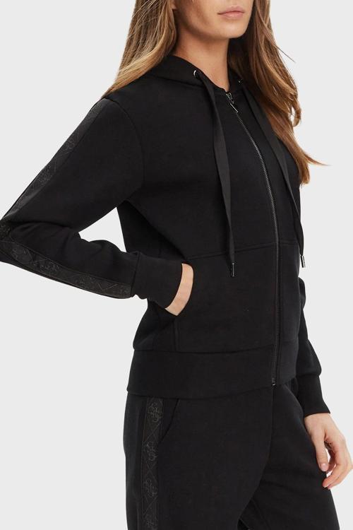 New Hooded Kadın Siyah Scuba Sweatshirt W5YQ05KBYE2-JBLK