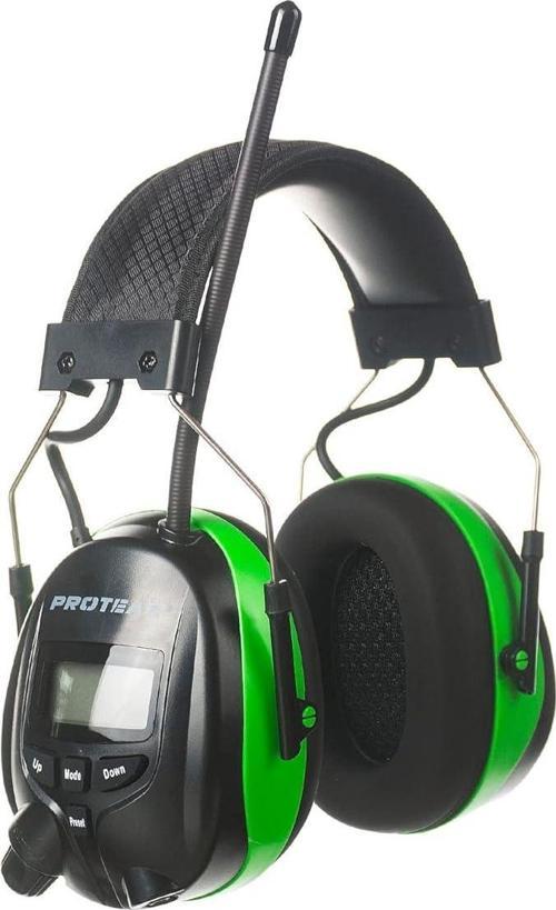 Bluetooth AM FM Radyo Kulaklıklar, 25dB Kulak Koruma - Yeşil