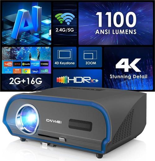 4K Yüksek Parlaklıkta Dış Mekan Projektörü - Wifi-Bluetooth