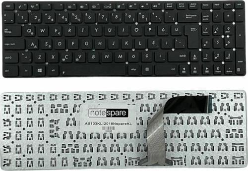 Asus K55VJ-SX235H, K55VM-SX027V, K55VM-SX028V, K55VM-SX031V Uyumlu Notebook Klavye Siyah TR