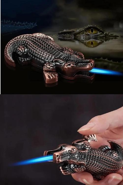 1 Adet Timsah Figürlü Çakmak Şık Tasarım Konsept Özel Hediyelik Koleksiyon Çakmak