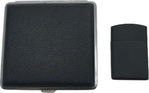 Deri Desenli Tabaka Çakmak Seti