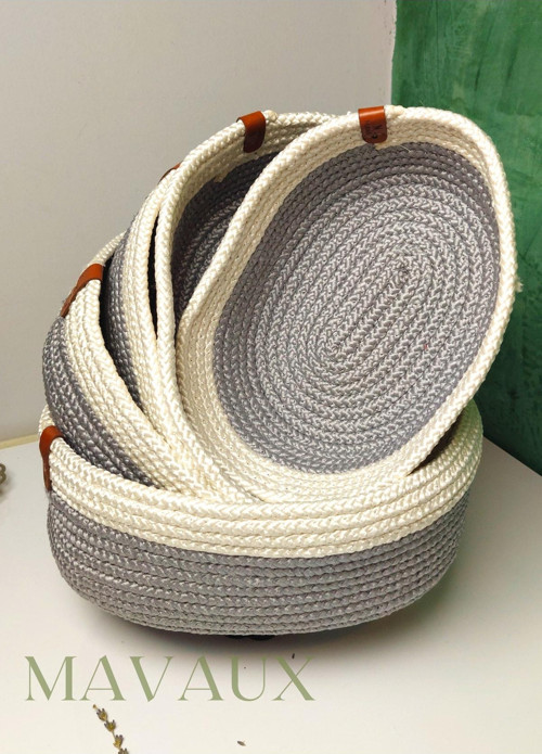 3'lü Jüt Saplı Hasır Duvar Sepeti 80 cm (25 Cm+20 Cm+15 Cm), Duvar Saksısı, Duvar Düzenleyicisi