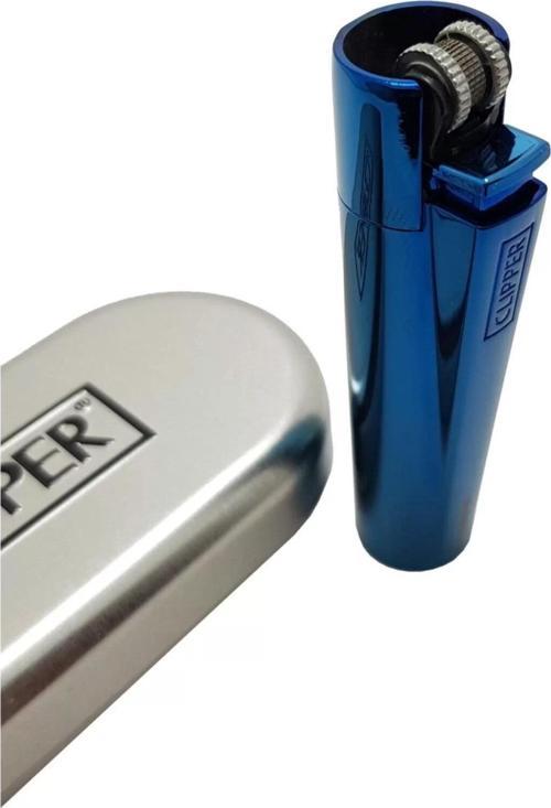 Kişiye Özel Komple Metal Parlak Mavi Çakmak