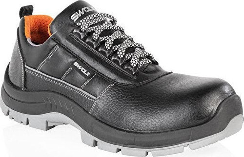 Baskılı Vidala Deri-S2 Unisex İş Güvenliği Ayakkabısı CLASS-X-10 Siyah