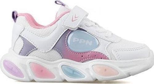 1901 Patik Beyaz Pembe Unisex Çocuk Günlük Ayakkabı 1901-PATIK-BEYAZ-PEMBE Beyaz